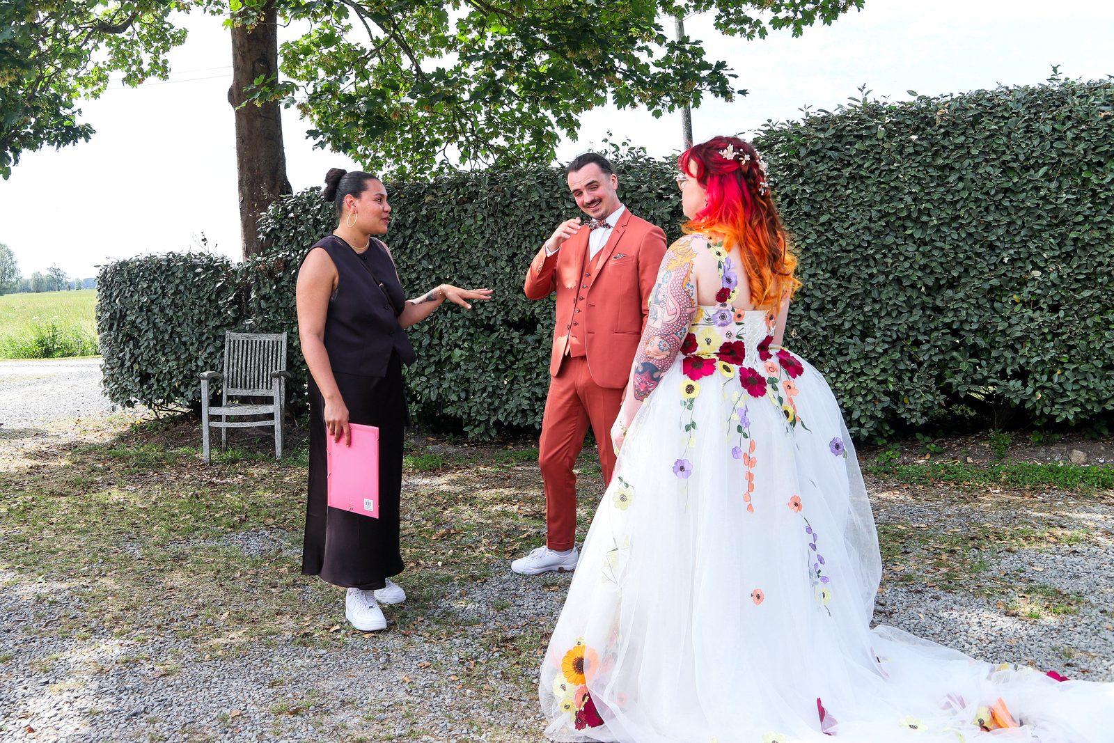 Coordination des mariés avant la cérémonie